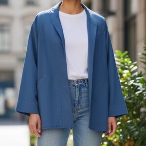 Vitamin Open Front Linen Chore Coat